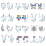 NEWITIN 12 Pairs Clip On Earrings for Women Cute Earrings Crystal