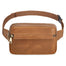 S-ZONE Fanny Packs for Women Genuine Leather RFID Blocking Crossbody Bags Purses Sling Waist Bag Fashionable Chest Bag Gifts Travel Running Adjustable Strap Men Light Brown