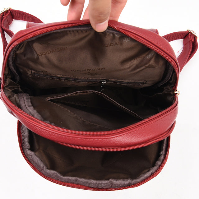 Fashion Leather Backpacks for Women and Girls