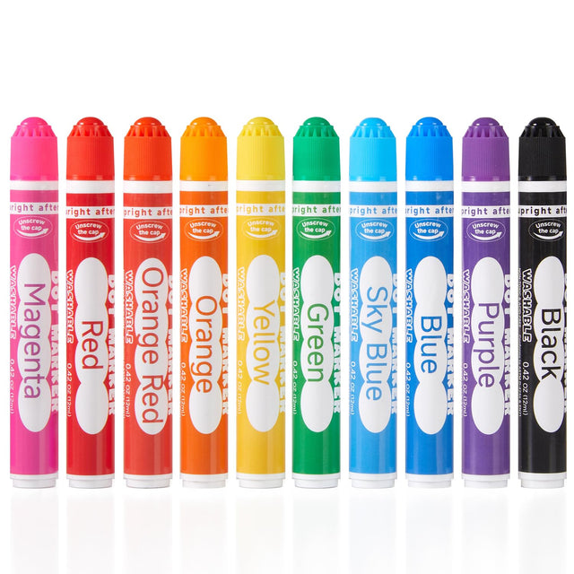 Shuttle Art Dot Markers 10 Colors Washable Markers for ToddlersBingo Daubers Supplies Kids Preschool Children Non Toxic Water-Based