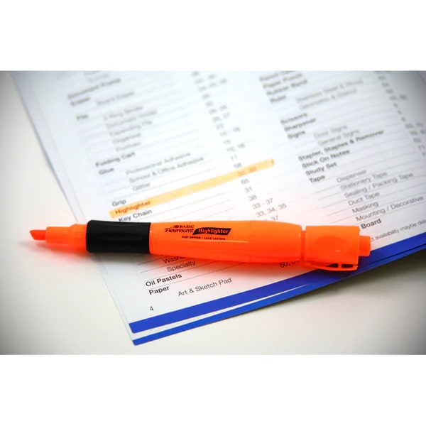 Cushion Grip Fluorescent Highlighters - 3pk Random Color Pack