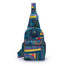 Women sling bag Elephant canvas large boho backpacks bohemian Crossbody Bag (green purple)
