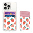Yiyahu Self Adhesive Card Holders for Back of Phone Leather RFID Phone Wallet Pockets Stick On Credit Card Holders Sleeve for Phone Case Strawberry