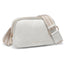 Mini Belt Bag for Women Fashion Crossbody Fanny Packs for Women Vegan Leather Waist Bags with Adjustable Strap (Grey)