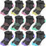 JAMEGIO 12 Pairs Girls Socks Ankle Socks for Girls Running Athletic