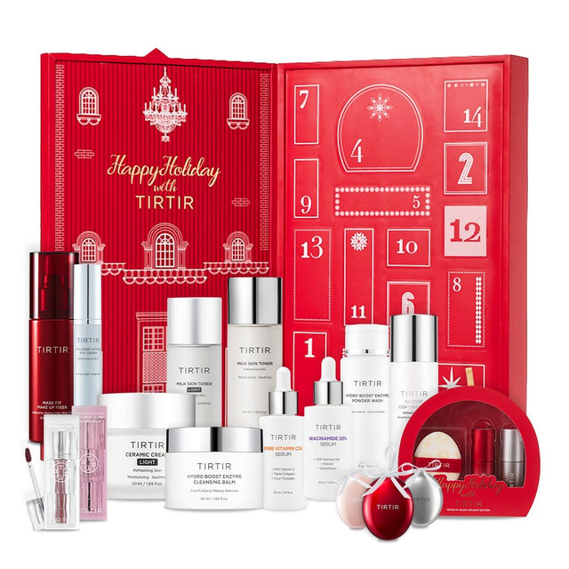 TIRTIR Advent Calendar 2024 | 16 Days of Holiday Gift Set for Women Skincare and Makeup Set Stocking Stuffers Skincare & Cosmetic Christmas Gift for Her 2024 Limited Edition