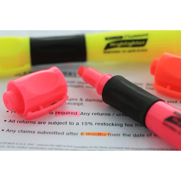 Cushion Grip Fluorescent Highlighters - 3pk Random Color Pack