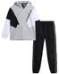 Quad Seven Boys Tracksuit - 2 Piece Quarter Zip Pullover Windbreaker Jacket and Jogger Pants - Activewear Set for Boys 8-18 Size 12-14 Grey Legend