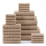 Casa Platino 24 Piece 100% Cotton Towels for Bathroom 2 Bath Sheets