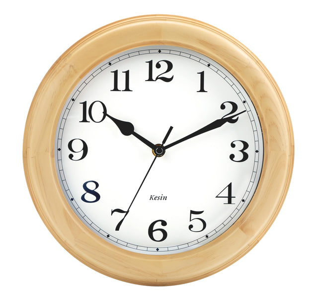 Wooden Analog Wall Clock 11 inches Round Wall Clocks Battery