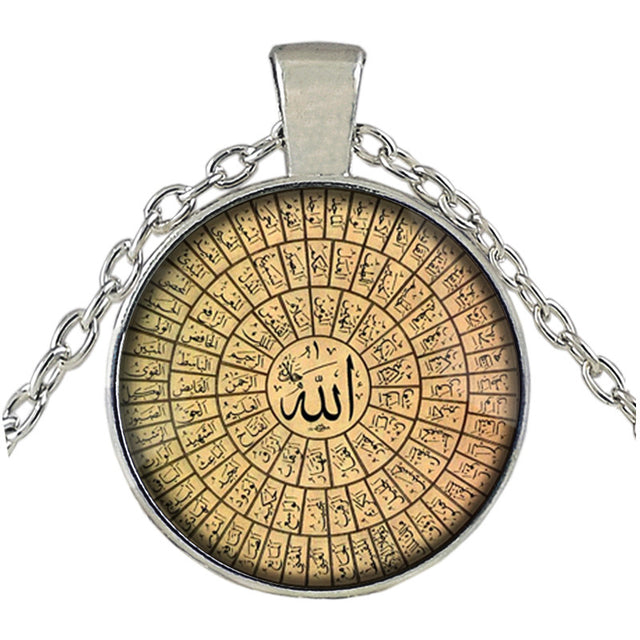 Islamic Pendant Necklace with Mandala Design (7 Colors)