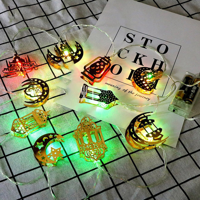 LED Moon and Star Decorations for Ramadan