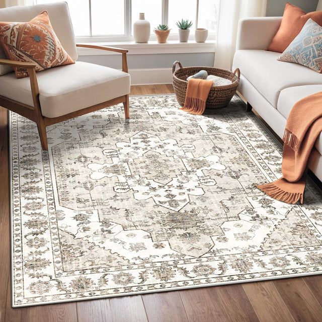 Roseek Area Rugs 4x6 Washable Rugs for Living Room Non-Slip Rug