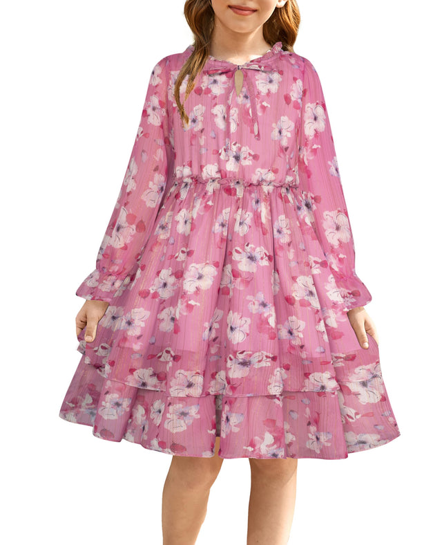 GRACE KARIN Kids Girls Dresses Size 12-14 Fall Long Sleeve Dress Party