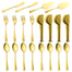 BEWOS Gold Serving Utensils 20-Piece Serving Utensils set Gold Serving Spoons Slotted Spoons Tongs Forks Cake Server Butter Knife Stainless Steel Serving Utensils for Parties Dishwasher Safe