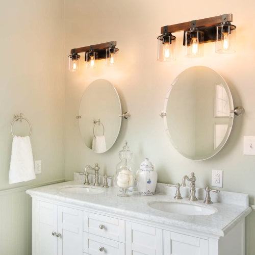 3 Lamps Farmhouse Dresser Lamps Rustic Bathroom Lamps Bathroom