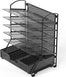6 Trays Desk Document File Tray Organizer with Supplies Sliding Drawer