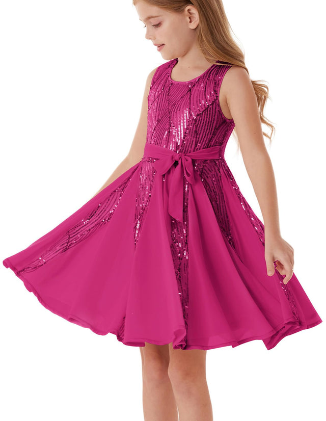 GRACE KARIN Girls Sequin Dress Fancy Sparkly Formal Party