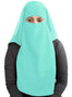 MyBatua 3 Layers Saudi Niqab In Breathable Georgette Wholesale Price 1pc Face Veil NQ-003 (Ice Blue)