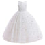 Girls Tulle Formal Wedding Dress Childs Ball Gown Sparkly Pageant Princess Bithday Party Dresses for Girls 11-12 Years White
