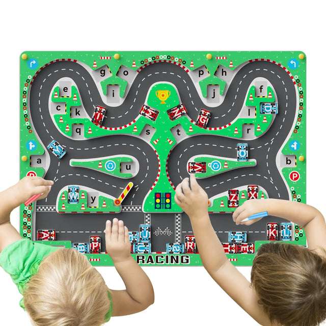 QianShouYan Magnetic Alphabet Maze Montessori Toys Two-Player Racing Preschool Toys for Ages 3-8 Educational Toys Fine Motor Skills Sensory Toys Toys for Boys and Girls