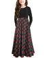 KYMIDY Girls Maxi Dress Kids Buffalo Check Plaid Long Sleeve Casual Dresses with Pockets for Girls 10 Years Green3