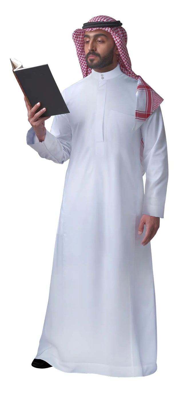 Mens Thobe Muslim Clothes Long Sleeve Middle East Saudi Kaftan Islamic Abaya Dubai Arab Robe-XL