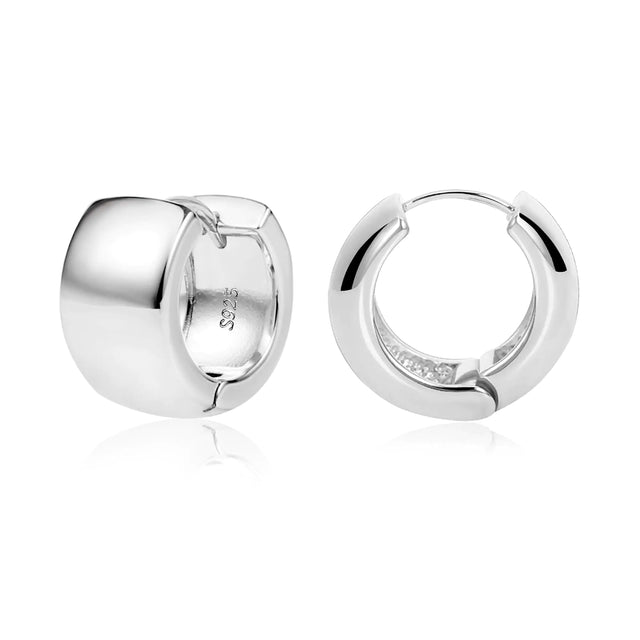 925 Sterling Silver Earrings Small Chunky Silver Earrings for Women Trendy Chunky Hoop Earrings Silver Hypoallergenic Earrings Small Thick Huggie Hoops Earrings for Jewelry