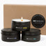 Go Candles - Scented Candle Set Natural Non Toxic with Essential Oils Candles for Men Small Black Candles for Home Aromatherapy Soy Candles