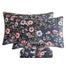 Lady Ann Luxury Soft Queen Size Sheet Sets 100% Egyptian Cotton Sheets Navy Flower Print Bedding Sheets Queen Size Bed Breathable 4pcs Deep Pockets Bedsheets
