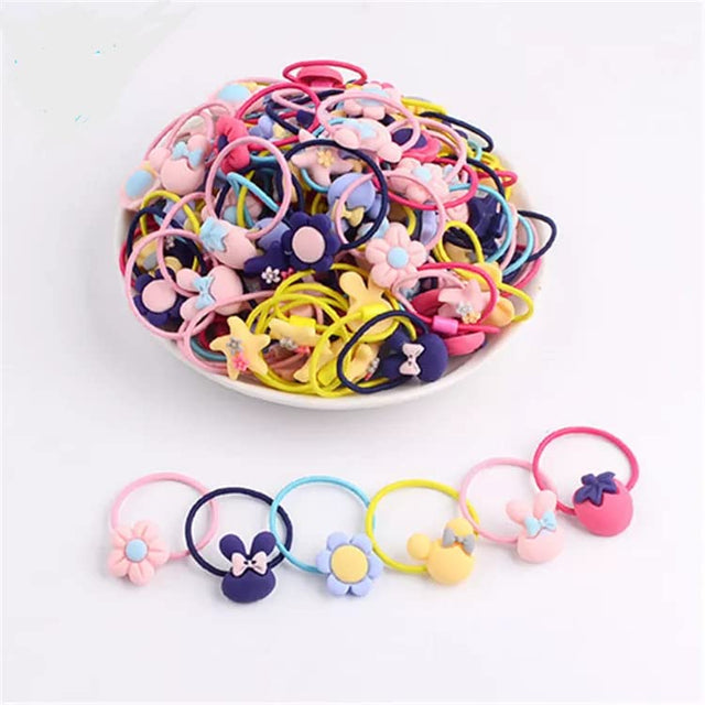 Generic Hair Ties for Girls 100pcs set Mixed Colors elastic Hair Ties
