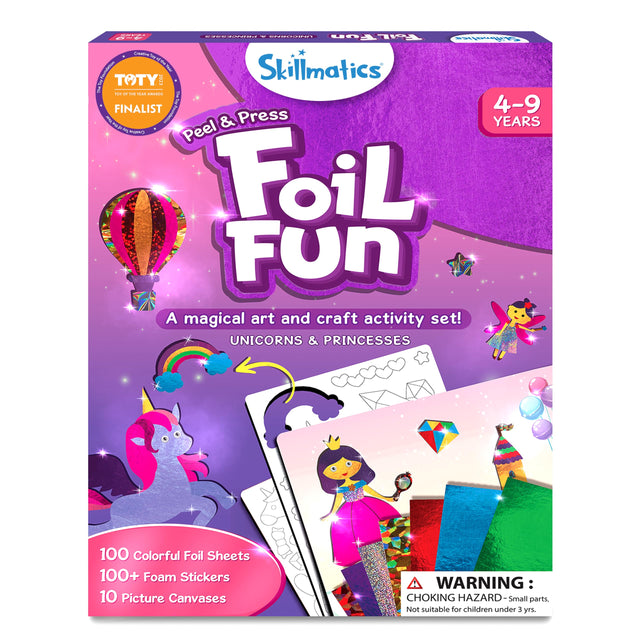 Skillmatics Art & Craft Activity - Foil Fun Unicorns & Princesses No Mess Art for Kids Craft Kits & Supplies DIY Creative Activity Gifts for Girls & Boys Ages 4 5 6 7 8 9 Travel Toys
