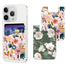 Yiyahu 2 Pack Self Adhesive Silicone Card Holders for Back of Phone Phone Wallet Pockets Stick On Credit Card Holders Sleeve for Phone Case Pink Flower+Green Flower