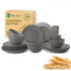 Homienly Dinnerware Set Plates and Bowls Set Wheat Straw