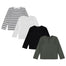 Stitch & Stone Boys 4 Pack Long Sleeve Tops Soft Cotton Crewneck