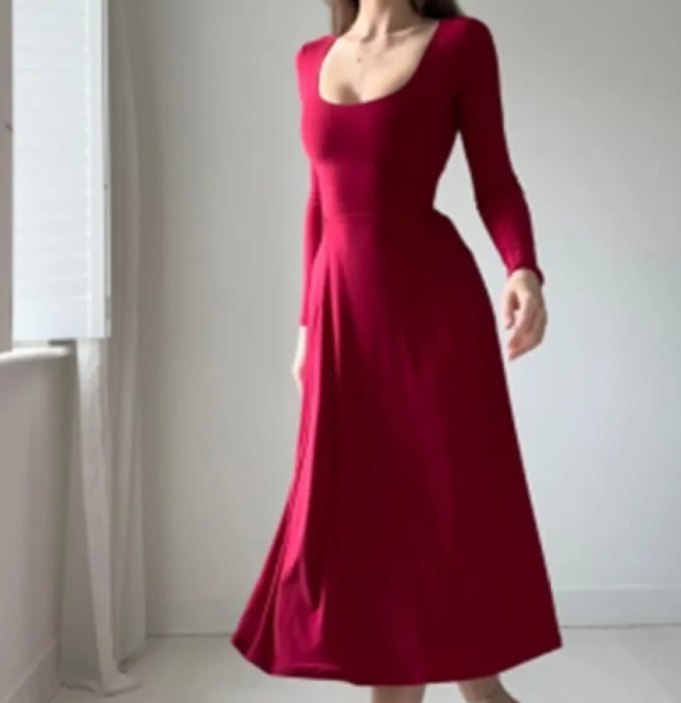 Women Elegant Long Sleeves Dress
