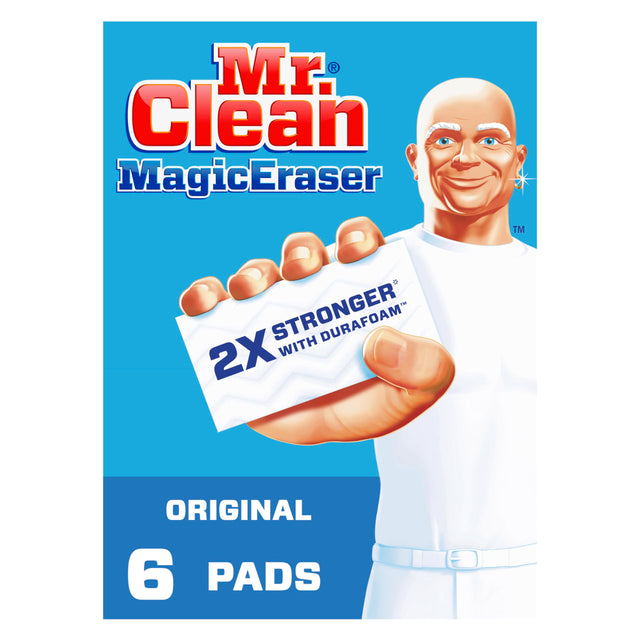 Mr Clean Magic Erasers Original Bathroom Shower and Oven Cleaner Cleaning Pads with Durafoam 6 Count