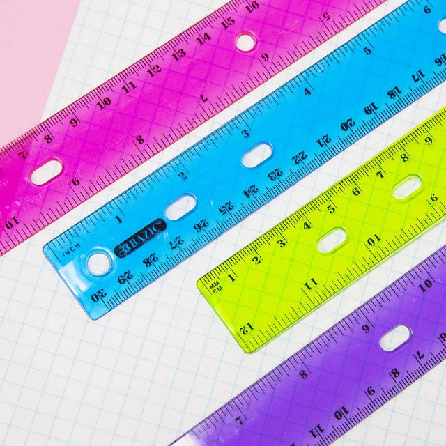 Jeweltones Color Ruler 12″ (30cm) (4/Pack)