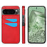 SUPWALL Case Designed for Google Pixel 9/Pixel 9 Pro Solid Color PU Leather Wallet Case with Back Card Holders Slim Sleek Hard PC Scratchproof Drop-Protection Women Men Cover Red