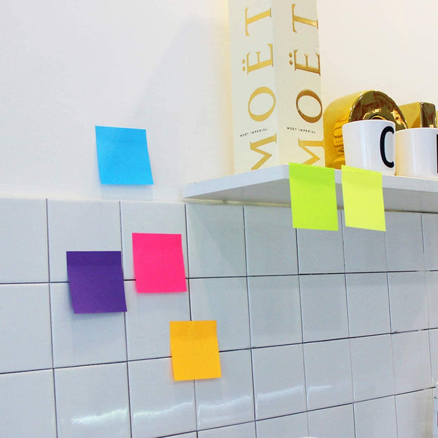 100 Ct. 3X 3 Fluorescent Stick On Notes (4/Shrink) – Sticky Notes
