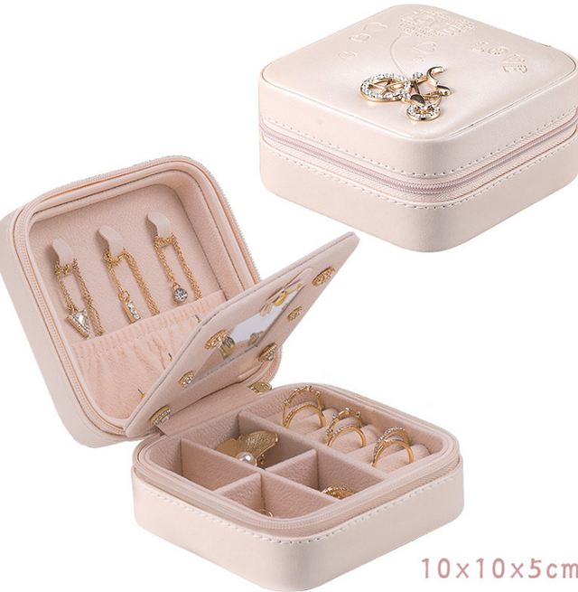 Compact Travel Jewelry Box for Earrings and Rings