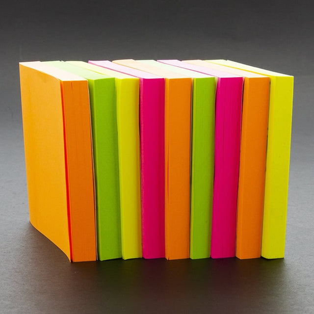 90 Ct. 3" X 3" Neon Stick On Notes (12/Shrink) - Sticky Notes