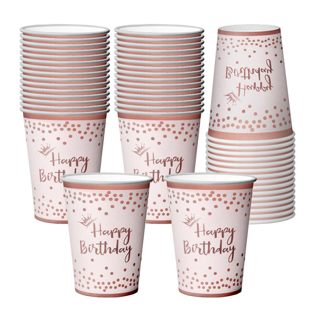 24Pcs Rose Gold Cups 9oz Pink disposable cups bridal shower