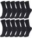 Duufin 12 Pairs Womens Crew Socks Mid Calf Socks Womens Black Crew Socks Size 5-9 Workout Socks Women Gym Socks Plain Black Socks Crew Lightweight Casual Socks