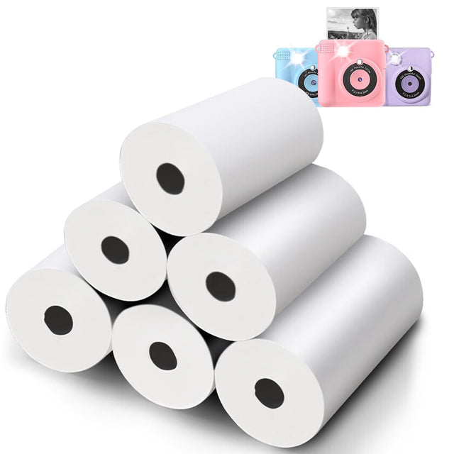 6 Rolls Camera Printer Paper - GKTZ Kids Instant Print Camera - HD Printing Thermal Print Paper Set - Refill Replace Camera Printer Paper