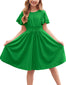 Arshiner Girls Dresses Summer Ruffle Sleeve Flowy Swing Elastic Waist
