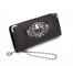 Ecohaso Skull Wallets for Women Zip Around Goth Wallet Large Capacity Long Purse Credit Card Clutch Wristlet for Women (A-Black)