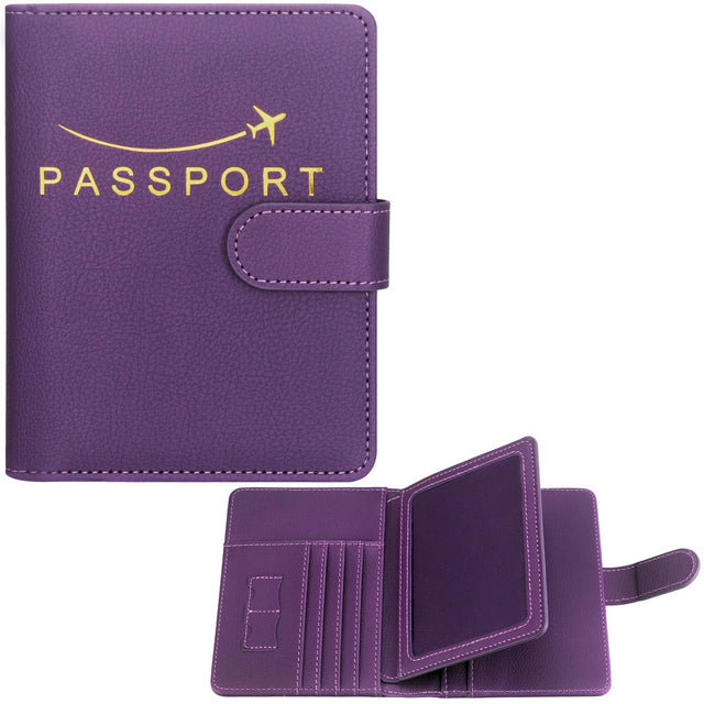 Passport Holder Pu Leather Travel Passport Wallet RFID Waterproof