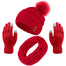 Aneco Womens Winter Warm Sets Knitted Fur Pompoms Beanie