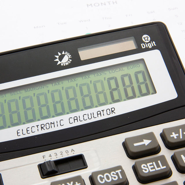 12-Digit Desktop Calculator w/ Profit Calculation &amp; Tax Functions